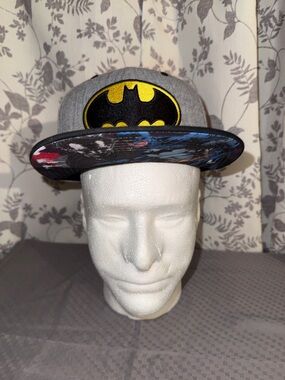 Batman Gray and Black Hat with Yellow Bat Logo